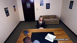 Head teacher slides deep into slutty housewifes throat