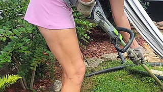 Gaping Wet Yardwork Cunt