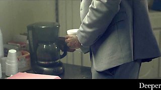 Redhead bitch letting this big black cock boss fuck her hard