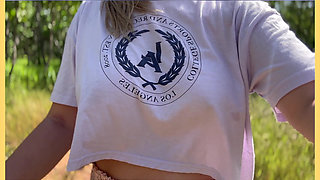 Just a Happy Day Hanging Out Flashing My Tits in Outdoor Flashing Dare