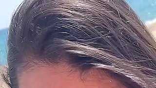 Fans Peeping Me Giving a Blowjob on a Public Nudist Beach