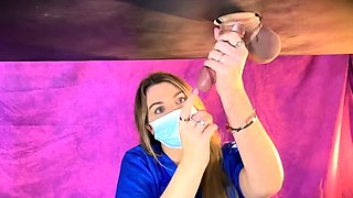 Kittybegood - Hot Blonde Nurse Drains Big Cock And Balls In