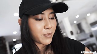 Exotic Asian girlfriend Emerald Loves fucks with a black lover