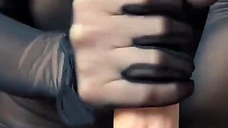 Full Nylon Bodysuit Handjob