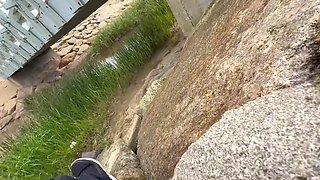 Naughty teens decided to have sex in public, while hiking, with her getting creampied