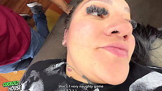 Naughty Wife Abandons Cleaning Duties for Group Sex with 4 Friends of Her Cuckolded Husband