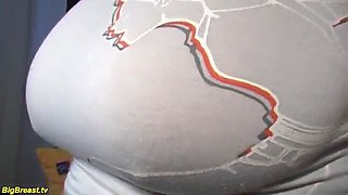 Horny Redhead BBW Teen with Monster Boobs Plays Rough and Extreme