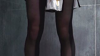 (Femboy)Hentai nun cosplay with black pantyhose high heel
