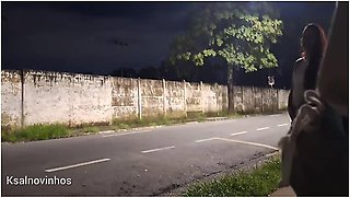 Risky Masturbation At The Bus Stop Next To The Hot Girl!