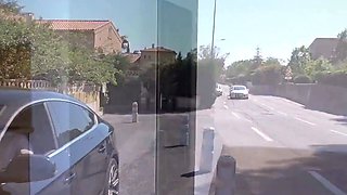 Adeline A French Real Amateur Enjoys POV Blowjob In Car