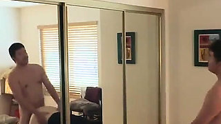 190cm 100kg Chinese Stud Gets Blowjob on the Balcony and Fucks Chinese Slut in the Bedroom