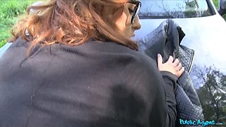 Public agent - bankrupt style student flashes Huge Tits then outdoor pound