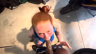 Redhead amateur girlfriend homemade blowjob and fuck