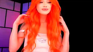 Shemale tranny enjoying solo masturbation