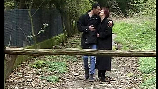 German Lady in Black Stockings Get Outdoor Fucked