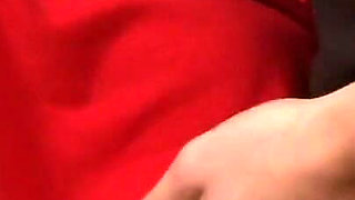 Hot brunette deepthroats his cock deep