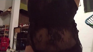 Chubby Mexican MILF Showing off in a Thong in the Kitchen