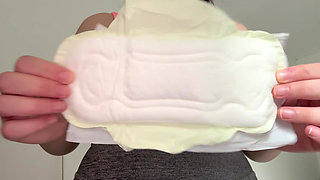 Latina Stepsister Maxi Pads masturbates and plays with her pussy then drips milk from