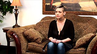 Redhead fetish spanking and pussy vibrating