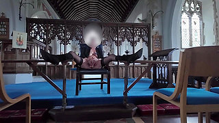 Teasing Dildo and fucking at church