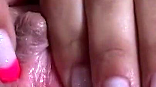 Blonde Fake-tit Slut Masturbates by Pool and Squirts Fountains