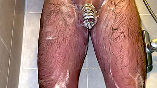 I'm Taking a Shower with a Chastity Belt on My Penis!