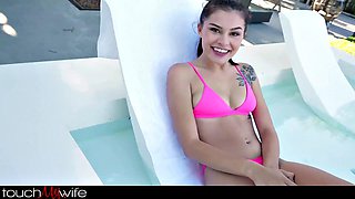 Latina Wife in Interracial Encounter Levi Cash, Reyna Delacruz