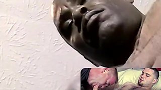 JoeSchmoeXXX.com - Anthony strokes his BBC to straight porn and blows off his loads with -Censored-