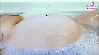 Pregnant Pussy Bathtub Masturbation While Showing Sexy Feet - Full Video