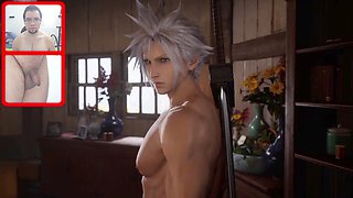 Man-meat from Final Fantasy 7 gets a jizz-shotgun on the backside