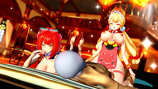 Zenless Zone Zero - FFM Yuzuha and Alice Swap Cock and Take Turns Riding - 3D Hentai Animations