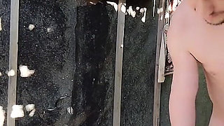 Outdoor Shower Oral Sex Couple