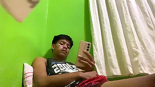 Filipino Twink Bedroom Jerk off Cumshot