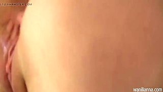 Blonde Nympho Wanilianna Fucked Hard with Glass Dildo & Stockings