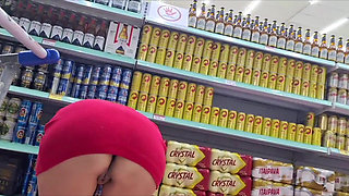 Wife Goes to the Market in Public Without Panties and Shows Herself off!