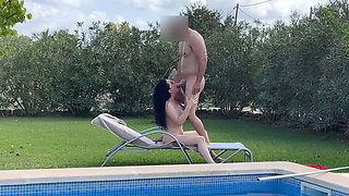 MILF Gets Fucked Hard and Cummed at the Pool