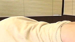 I-cup Shiina Marina Takes a Creampie on the Oiled Treatment Bed