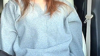 Married Woman Reaches Orgasm in the Car During Work