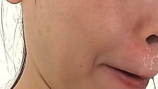 Chinatsu Hashino Stimulating Her Nose to Produce Mucus and Taste It