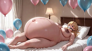Gagged Pregnant Woman with Giant Belly - Tied up & Extremely Aroused