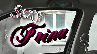 Public bareness Bare in public. Cab driver observing a warm beautiful dame Cougar which in bathrobe g-string-less and brassiere tidy kitchen window Outdoors Outside Boobies Meaty all-natural bra-stuffers Wooly twat Ash-blonde Voyeur