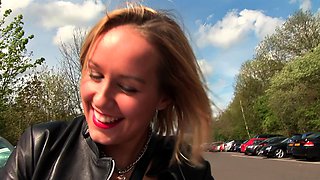 Great ass blonde blowjob and fucking POV