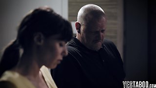 Big tits rebel teen makes strict warden watch her get anal fucked