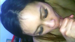 Filipina Amateur Sucks and Swallows Big Cock