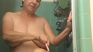 Mature BBW Takes a Hot Shower to Get Clean, so She Can Get Dirty Again