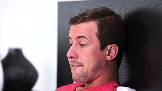 Sexy blonde teen blowjob and gangbanged then creampied