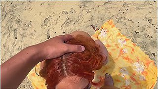 Risky Beach Pov: Fucking My Wife In Public, Stranger Walks By (real Exhibitionist Couple)