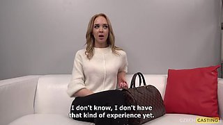 Attractive Blonde Tatiana: A Casting Couch View
