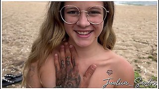 Sweet Naughty Girl Paying After-school Blowjob To Gifted Who Found On The Beach