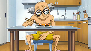 Married Nudist Granny Was Fucked in a Big Ass by Her Husband's Stepbrother Right in the Kitchen - Hentai